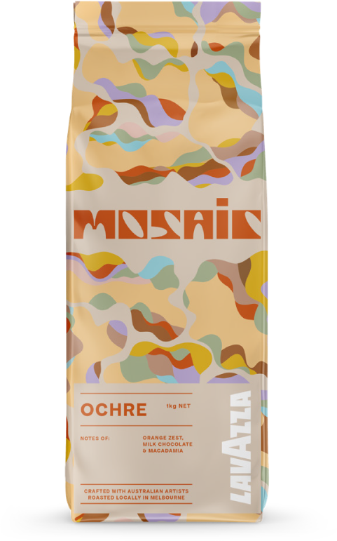 mosaic ochre coffee bag